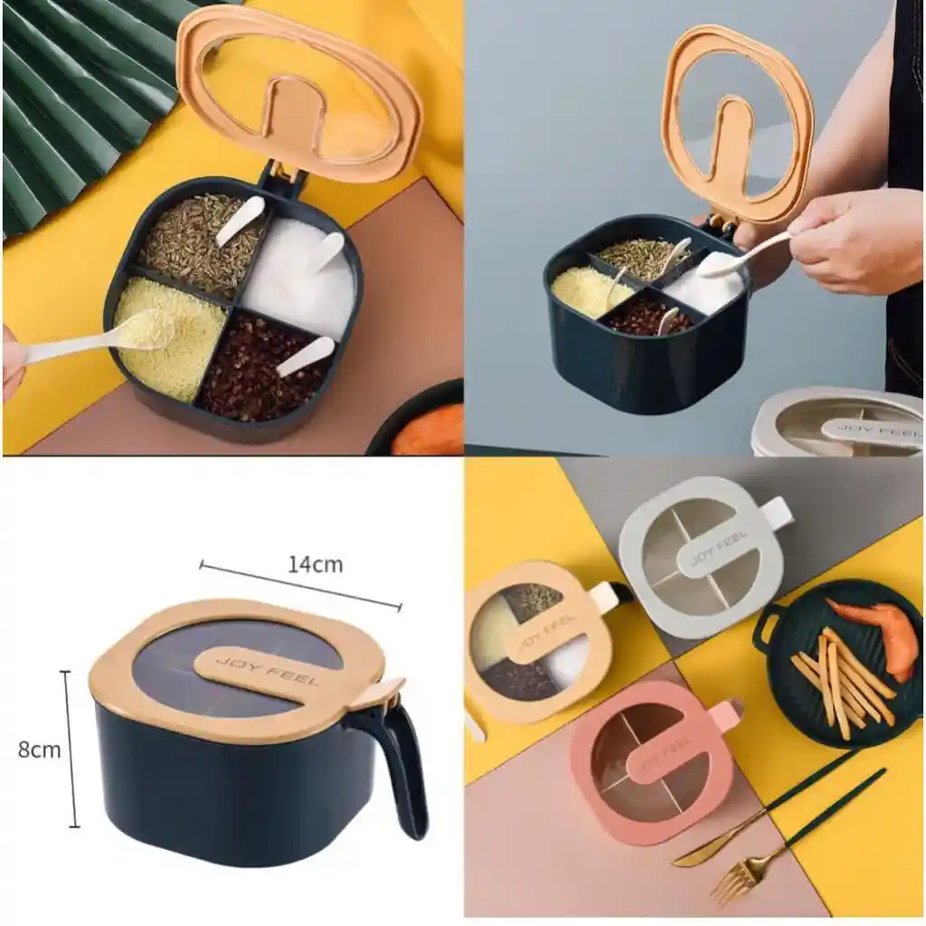 Large Spice kit 4 section with spoons
