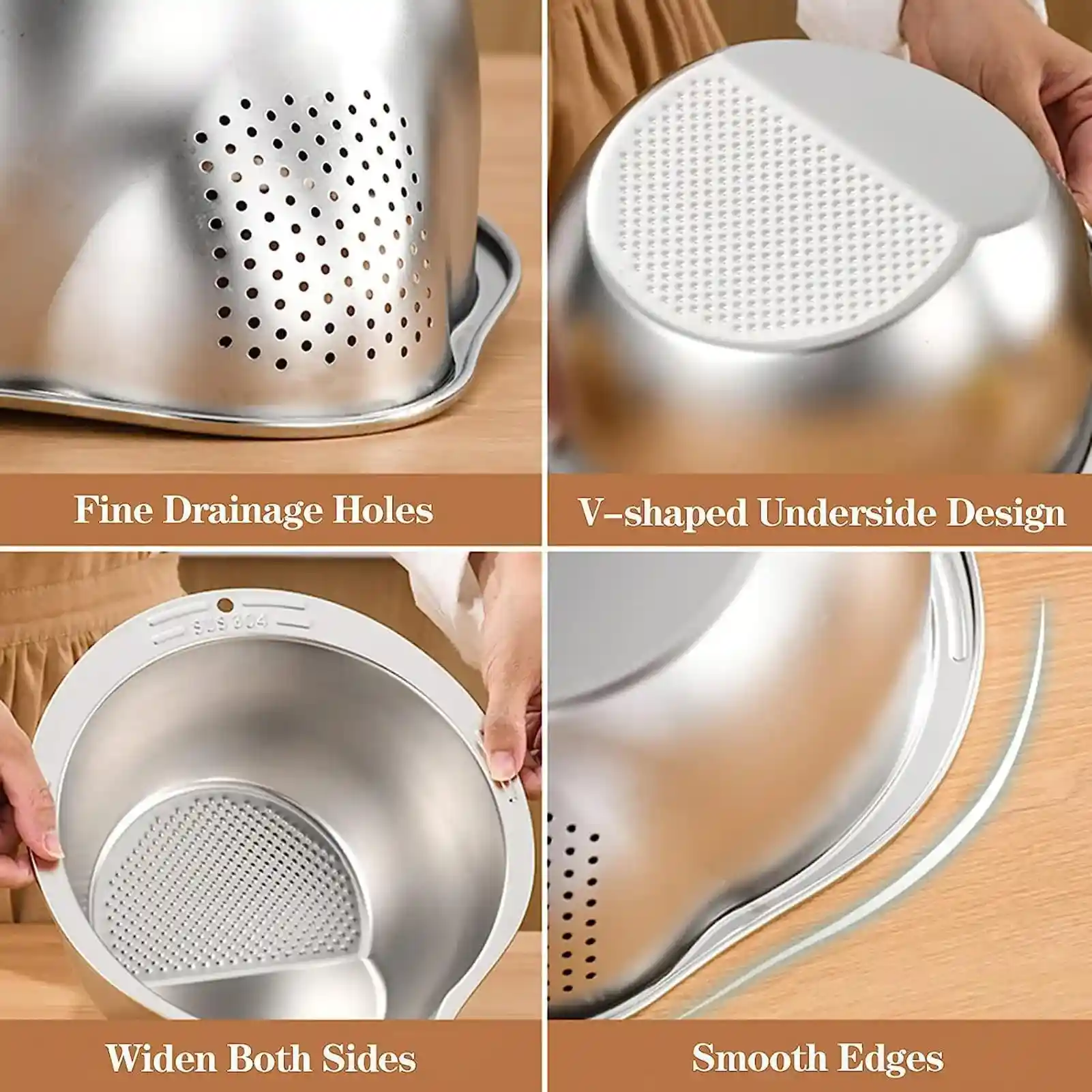 Rice Washing Strainer Bowl